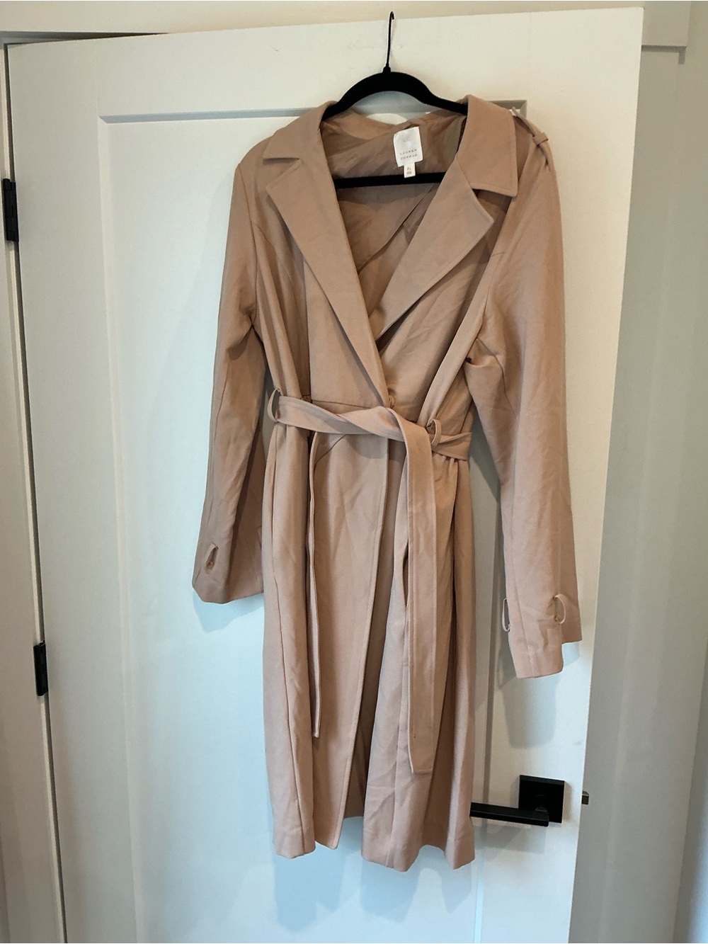 LC Lauren Conrad Blush Beige Trench Coat with Tie Waist